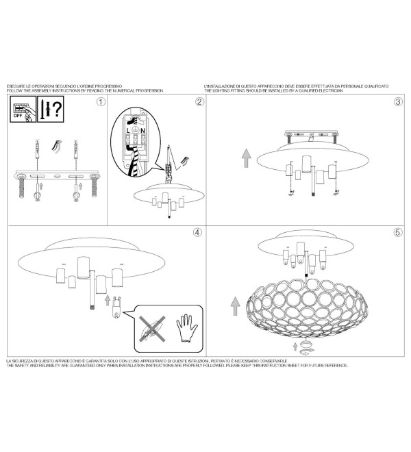 Люстра потолочная Ideal Lux King PL5 Хром G9 075419