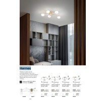 Люстра потолочная Ideal Lux Hermes PL5 D60 Латунь G9 316697