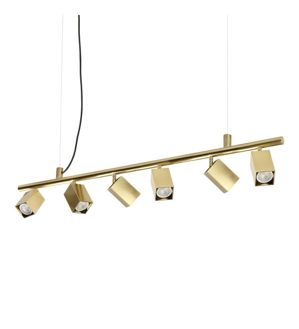 Люстра подвесная Ideal Lux Dynamite SP6 Square GU10 3000K Латунь 371429