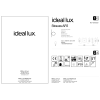Светильник настенный Ideal Lux Strauss AP2 Золото E14 140599