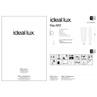 Светильник настенный Ideal Lux Pan AP2 Золото E14 208794
