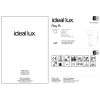 Светильник потолочный Ideal Lux Play PL LED Черный 3000К 268101