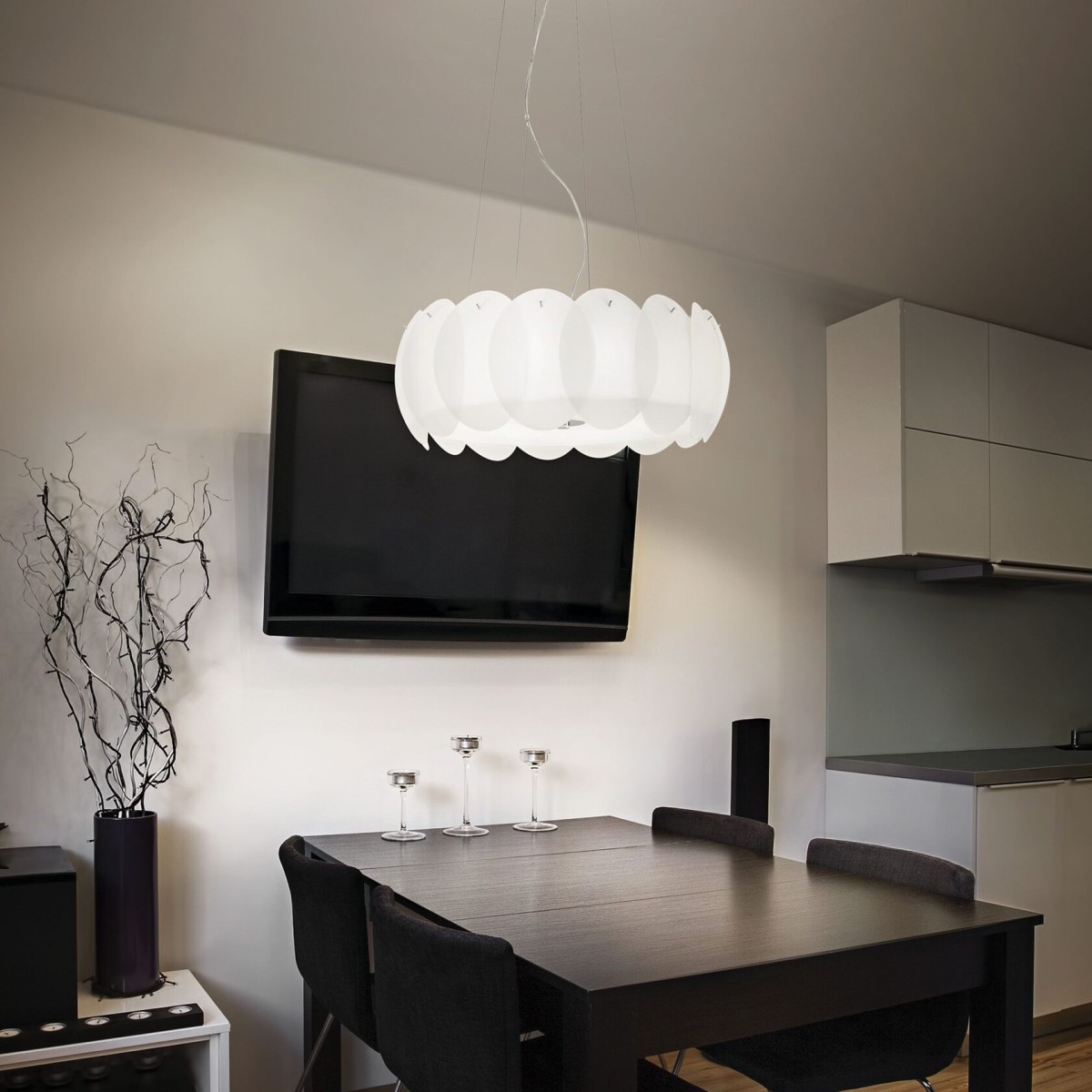 Люстра подвесная Ideal Lux Ovalino SP8 Белый E27 090481