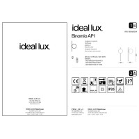 Светильник настенный Ideal Lux Binomio AP1 Черный G9 310664