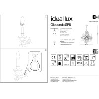 Люстра подвесная Ideal Lux Gioconda SP8 Серебро E14 044934
