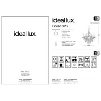 Люстра подвесная Ideal Lux Florian SP6 Хром E14 035628