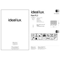 Люстра потолочная Ideal Lux Rain PL3 Хром E14 008370