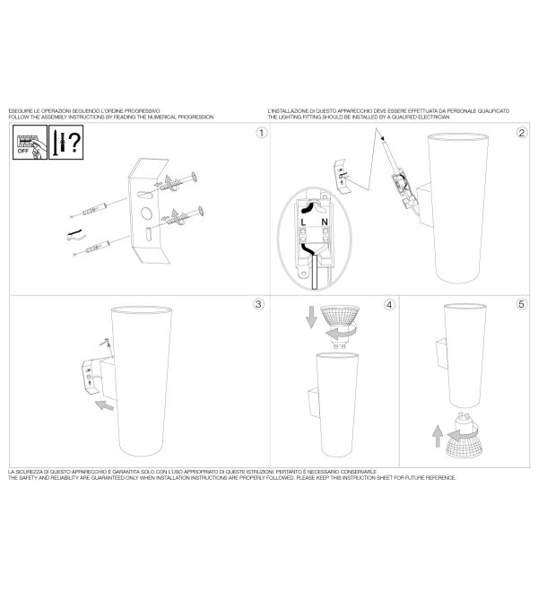 Светильник настенный Ideal Lux Look AP2 Round D60 H150 Хром GU10 094182