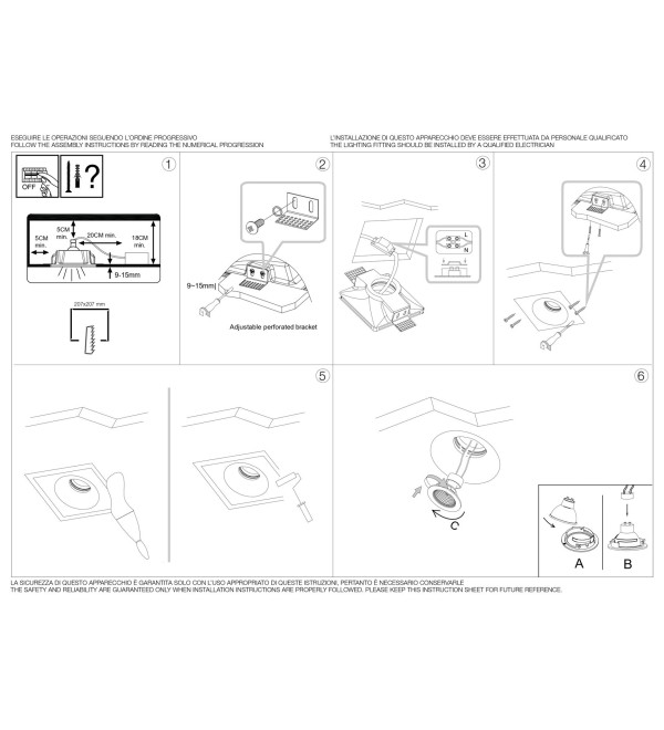 Светильник встраиваемый Ideal Lux Zephyr FI D20 Белый Гипс GU10 155722