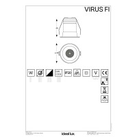 Светильник встраиваемый Ideal Lux Virus FI Черный 3000К LED 244846