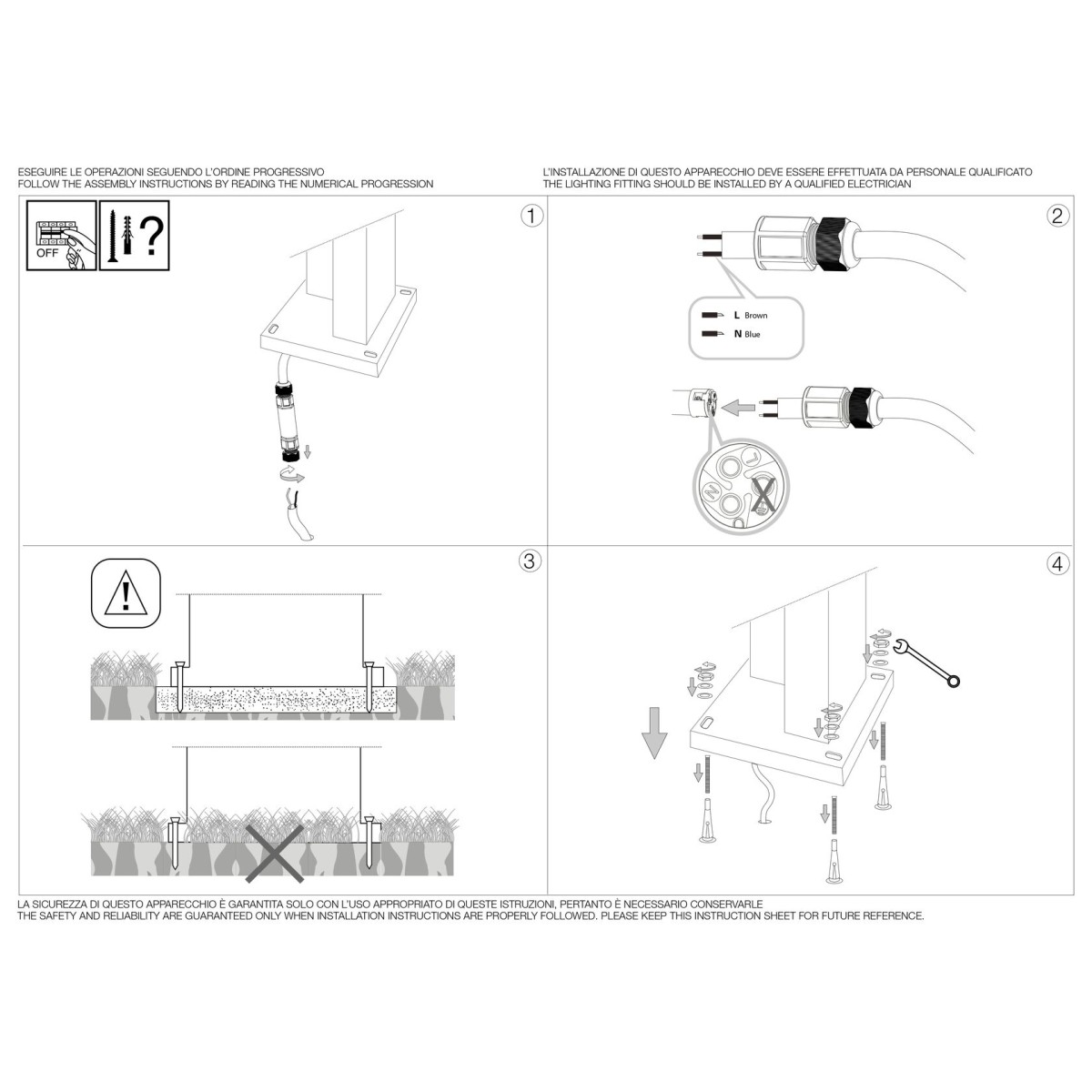 Светильник садово-парковый Ideal Lux Titano PT H49 3000К Гранит LED 246994