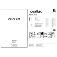 Светильник уличный Ideal Lux Base AP2 Белый GU10 129457