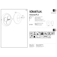 Люстра потолочная Ideal Lux Arizona PL3 GX53 Белый 214504