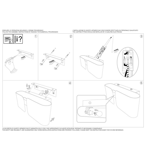 Светильник настенный Ideal Lux Clip AP2 Small Белый E27 014166