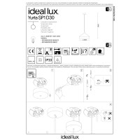 Светильник подвесной Ideal Lux Yurta SP1 D30 Белый E27 285153