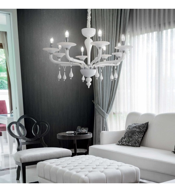 Люстра подвесная Ideal Lux Miramare SP8 Белый E14 068190