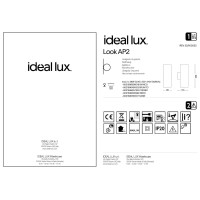 Светильник настенный Ideal Lux Look AP2 Round D60 H150 Античная латунь GU10 164823