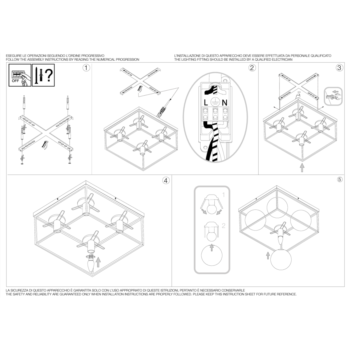 Люстра потолочная Ideal Lux Lingotto PL4 Латунь E14 198156