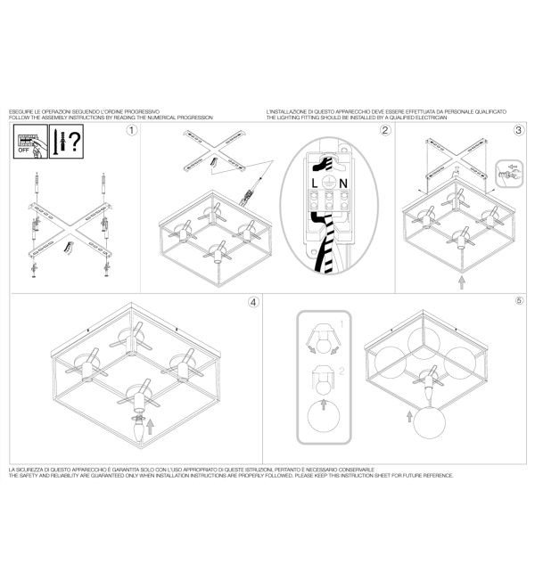 Люстра потолочная Ideal Lux Lingotto PL4 Латунь E14 198156