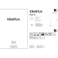 Светильник уличный Ideal Lux Pure TL Кофе Алюминий 3000К LED 311661