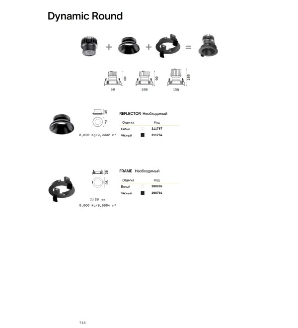 Светильник встраиваемый Ideal Lux Dynamic Source 09W 4000K LED Черный 252995