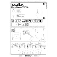 Светильник подвесной Ideal Lux Mapa SP1 D50 Белый E27 032122