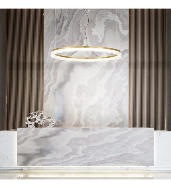Люстра подвесная Ideal Lux Crown D80 LED 3000K Латунь 314921