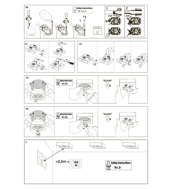 Светильник встраиваемый Paulmann 2Easy Spot-Set Premium 80x80мм Дымчатый Набор 3шт. 92608