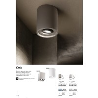 Светильник потолочный Ideal Lux Oak PL1 Round Цемент GU10 150437