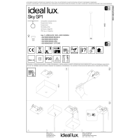 Светильник подвесной Ideal Lux Look SP01 Square D6.0 H040 Белый GU10 126906