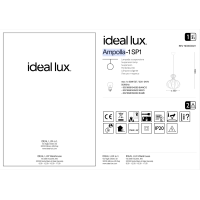 Светильник подвесной Ideal Lux Ampolla-1 SP1 Черный E27 148502