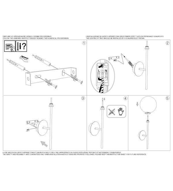 Светильник настенный Ideal Lux Equinoxe AP1 Хром G4 200132