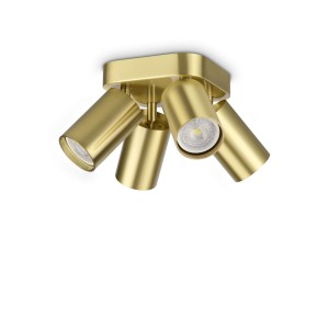 Светильник потолочный Ideal Lux Dynamite PL4 Round Латунь GU10 371306
