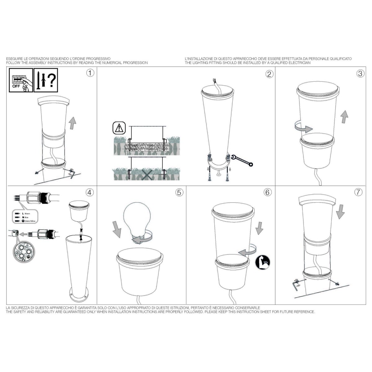 Светильник уличный Ideal Lux Tronco PT1 H80 Кофе E27 163741