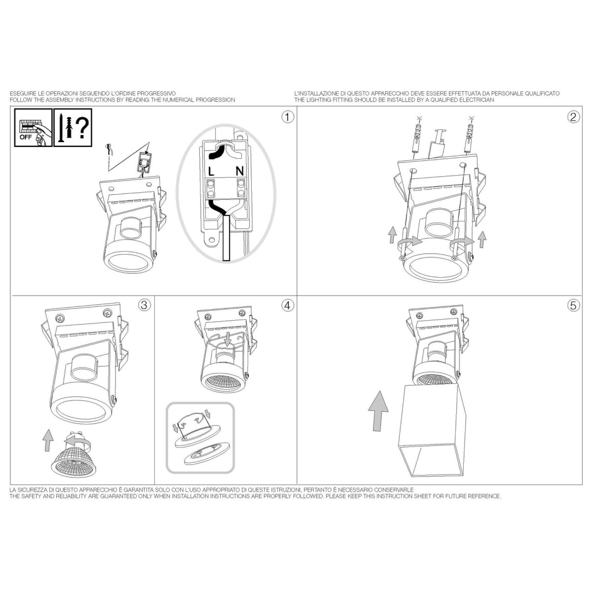 Светильник потолочный Ideal Lux Mood PL1 D09 Square Белый GU10 140902
