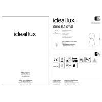 Лампа настольная Ideal Lux Birillo TL1 Small Белый E27 000268