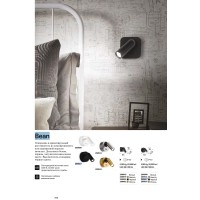 Светильник настенный Ideal Lux Bean AP Round Черный 3000К 260617