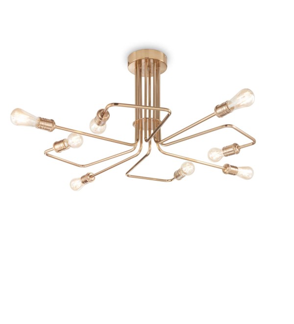 Люстра потолочная Ideal Lux Triumph PL8 E27 Латунь 160313