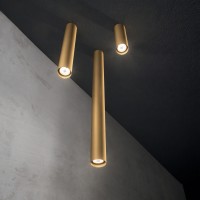 Светильник потолочный Ideal Lux Look PL1 Round D60 H400 Латунь GU10 353838