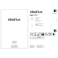 Лампа настольная Ideal Lux Kali-2 TL1 Белый Керамика E14 245331