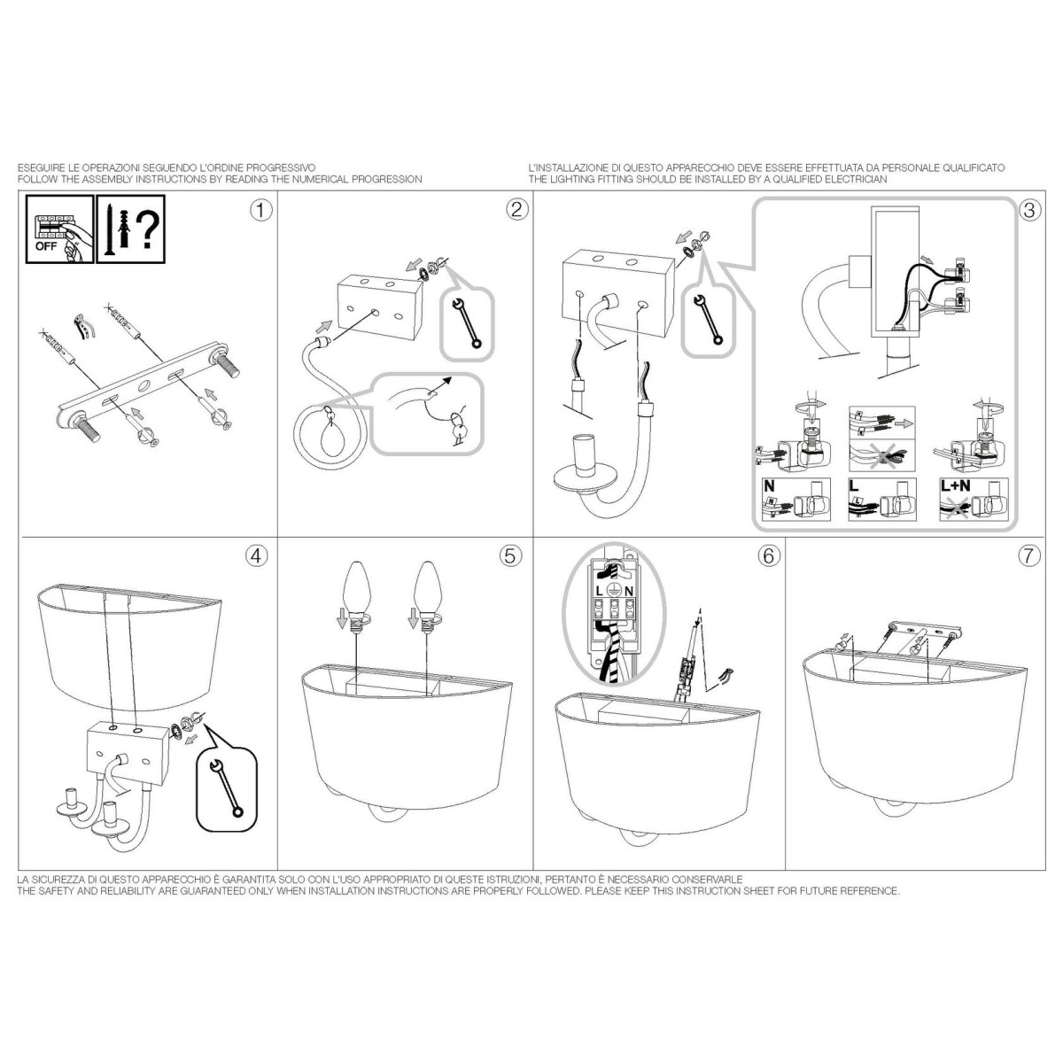 Светильник настенный Ideal Lux Swan AP2 Белый E14 035864
