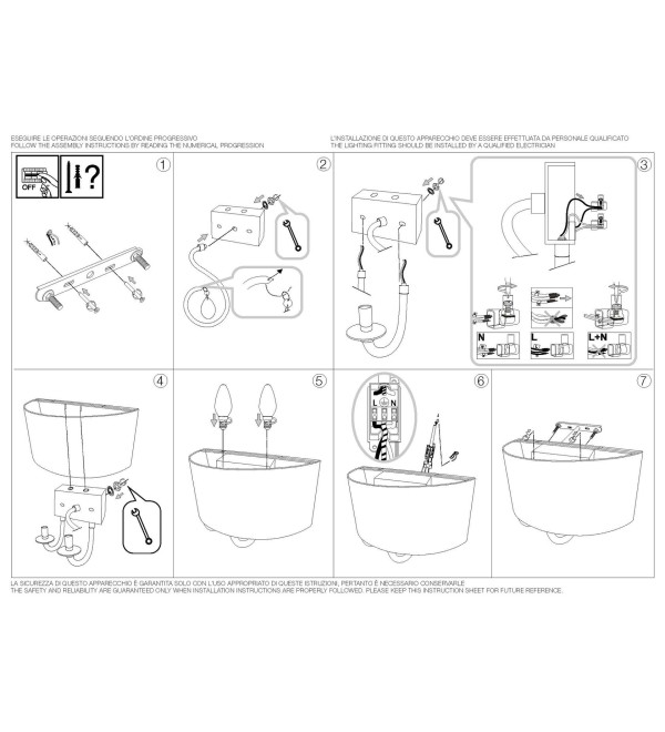 Светильник настенный Ideal Lux Swan AP2 Белый E14 035864