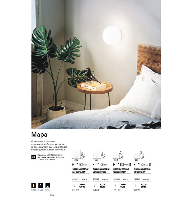 Светильник настенный Ideal Lux Mapa AP1 D20 Белый E27 059815