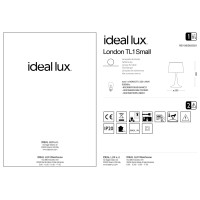 Лампа настольная Ideal Lux London TL1 Small Черный E27 110554