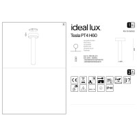 Светильник садово-парковый Ideal Lux Tesla PT4 H60 Кофе G9 316048