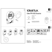 Прожектор уличный Ideal Lux Ulex PR H20 Антрацит 3000К LED 261294