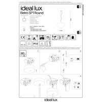Светильник подвесной Ideal Lux Bistro SP1 Round E27 Прозрачный 120898
