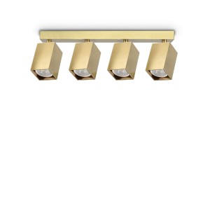 Светильник потолочный Ideal Lux Dynamite PL4 Linear Square Латунь GU10 371375