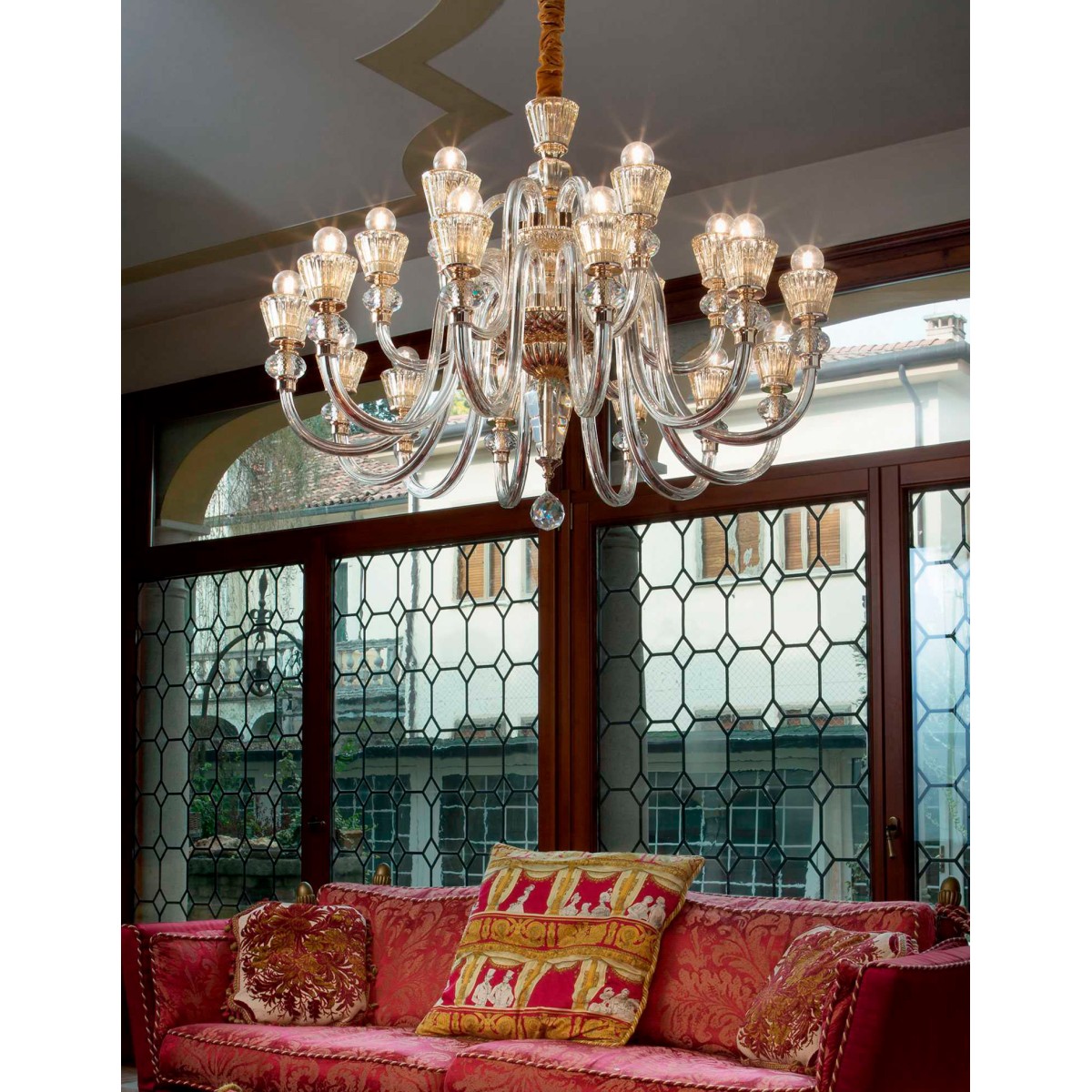 Люстра подвесная Ideal Lux Strauss SP18 Золото E14 140629