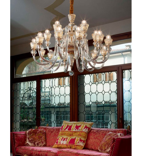 Люстра подвесная Ideal Lux Strauss SP18 Золото E14 140629